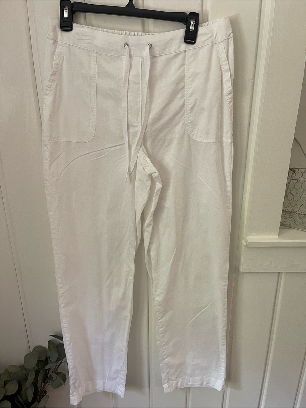 Kim Rogers White Drawstring Casual Pants